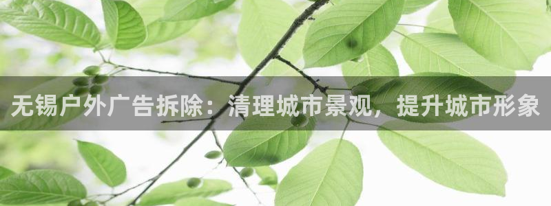 杏宇平台代理怎么赚钱的：无锡户外广告拆除：清理城市景观，提升城市形象