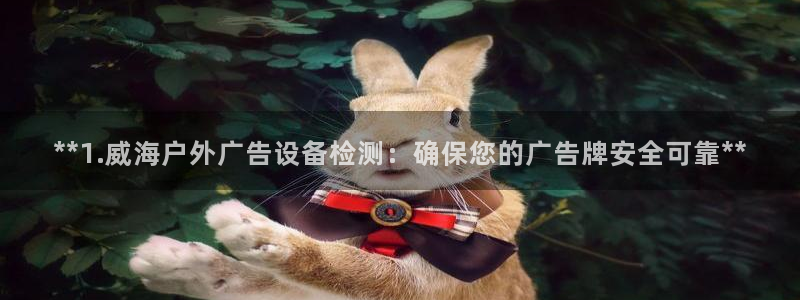 杏宇平台代理怎么样赚钱：**1.威海户外广告设备检测：确保您的广告牌安全可靠**