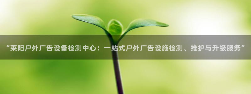 杏宇平台开户：“莱阳户外广告设备检测中心：一站式户外广告设施检测、维护与升级服务”
